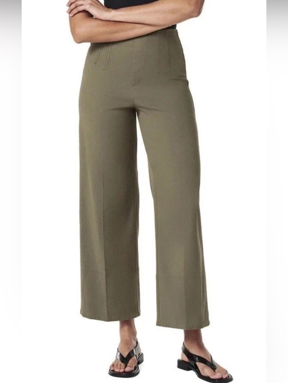 Spanx stretch twill wide leg pant tuscan olive NWT Size S